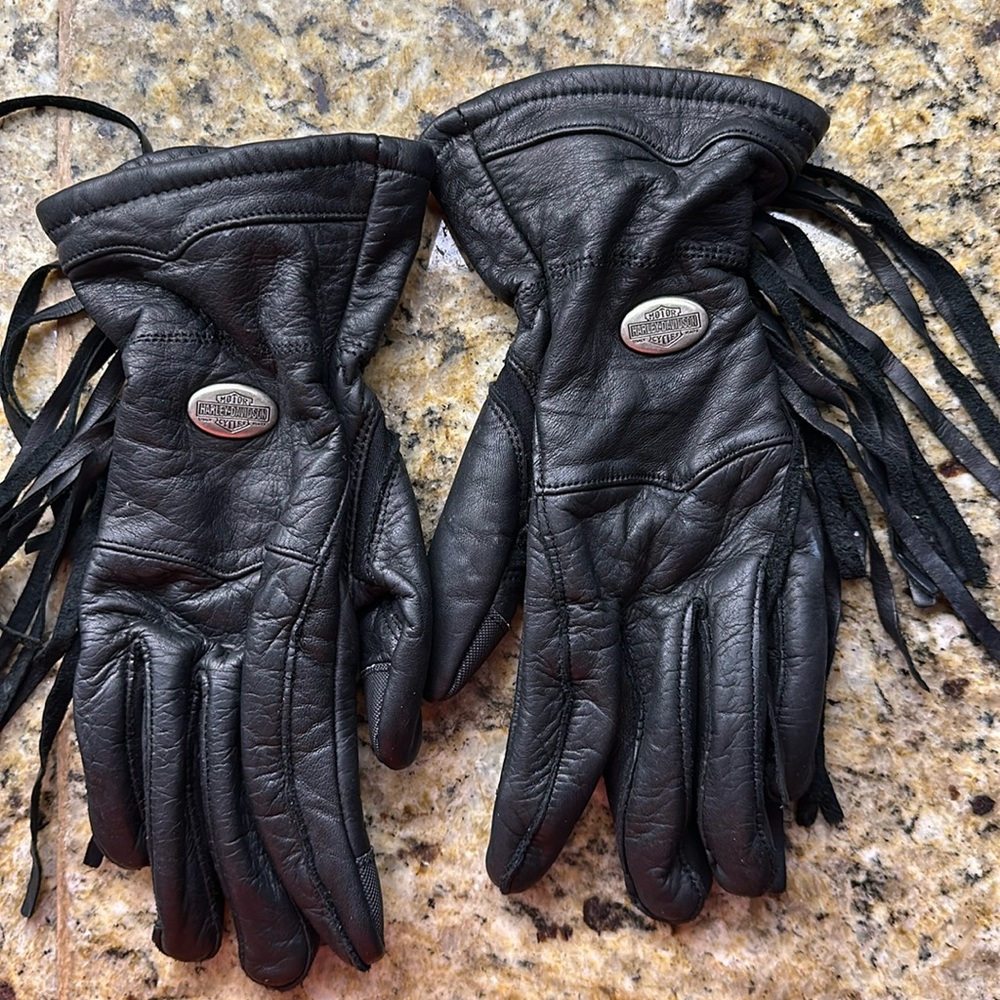 Harley Davidson leather riding gloves